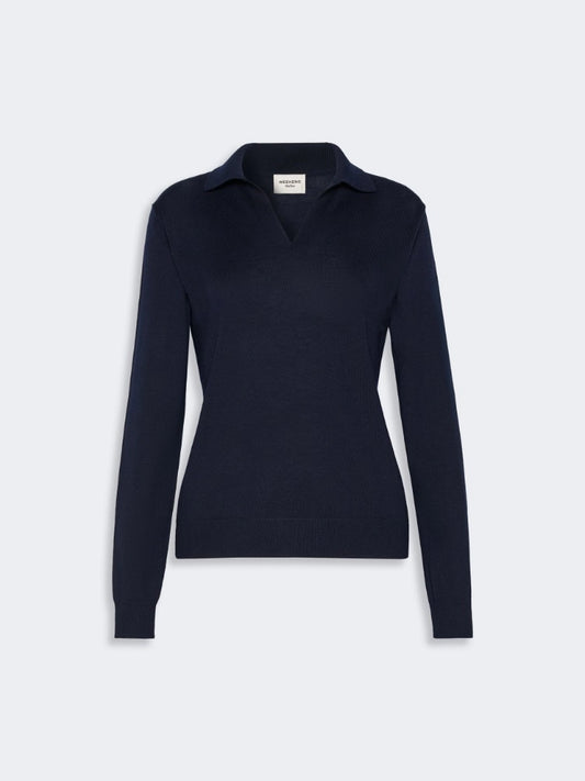 Polo de lana y cachemir - AZUL MARINO