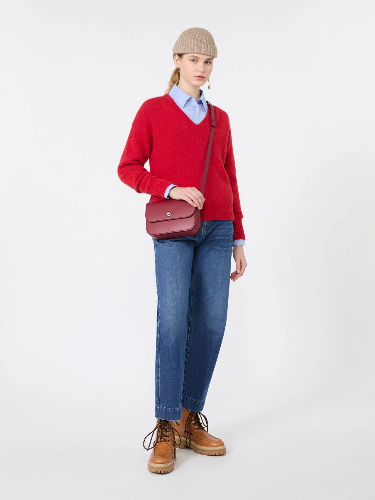 Jersey de lana de alpaca y algodón - ROJO