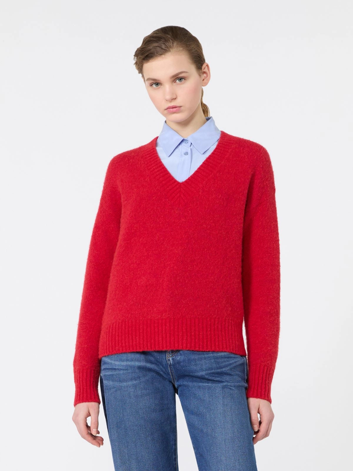 Jersey de lana de alpaca y algodón - ROJO
