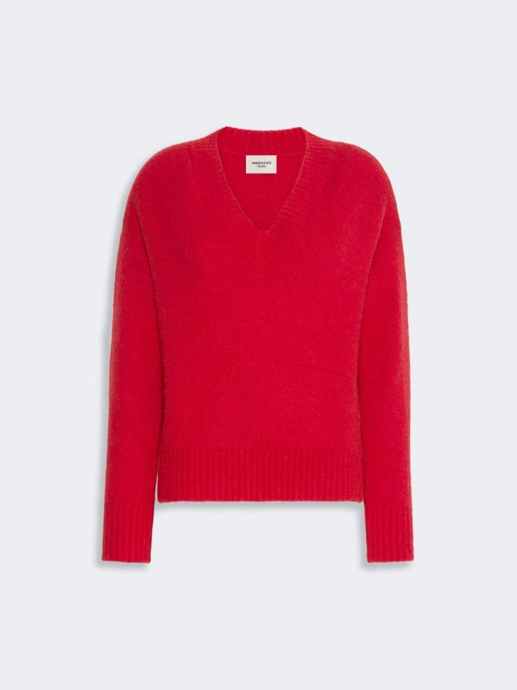 Jersey de lana de alpaca y algodón - ROJO