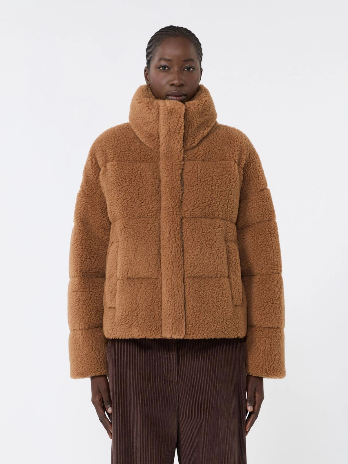 Chaqueta corta de plumón de lana - CAMEL