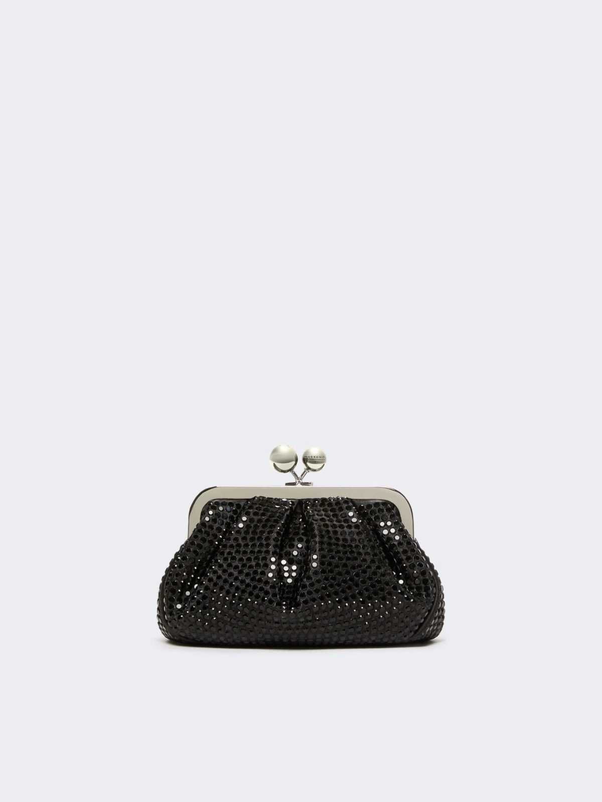 Bolso pequeño de satén Pasticcino adornado con pedrería - negro