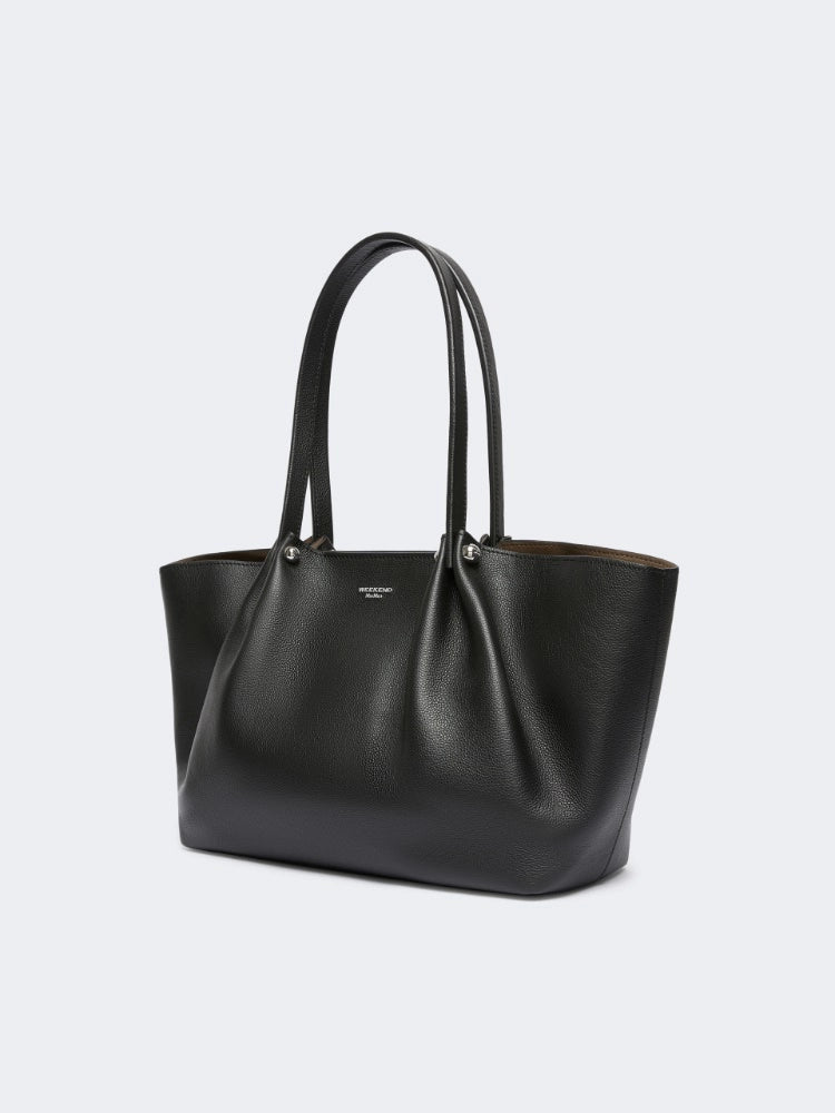 Bolso tote de piel texturizada - NEGRO