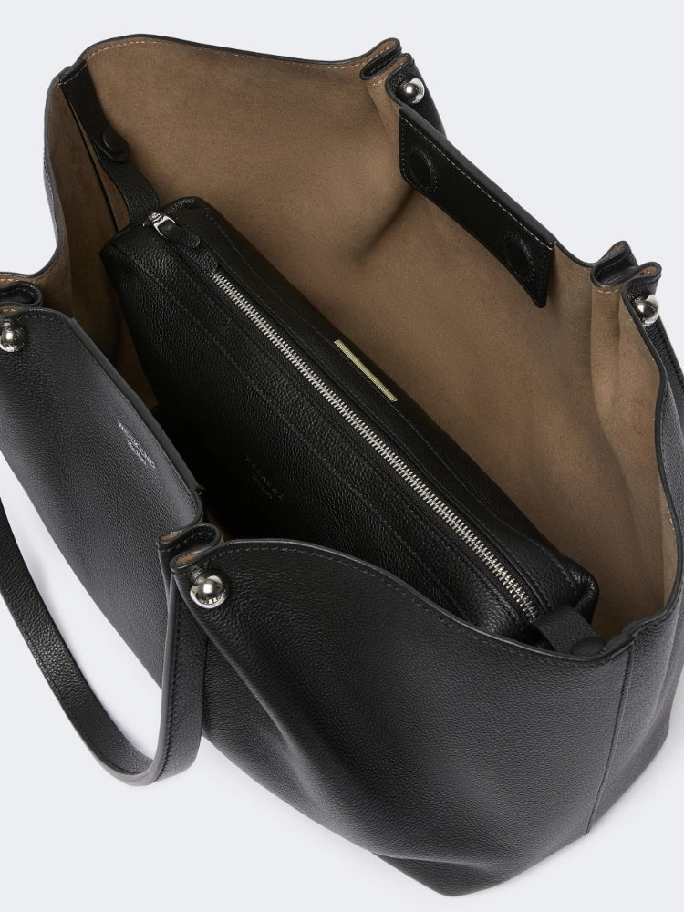 Bolso tote de piel texturizada - NEGRO
