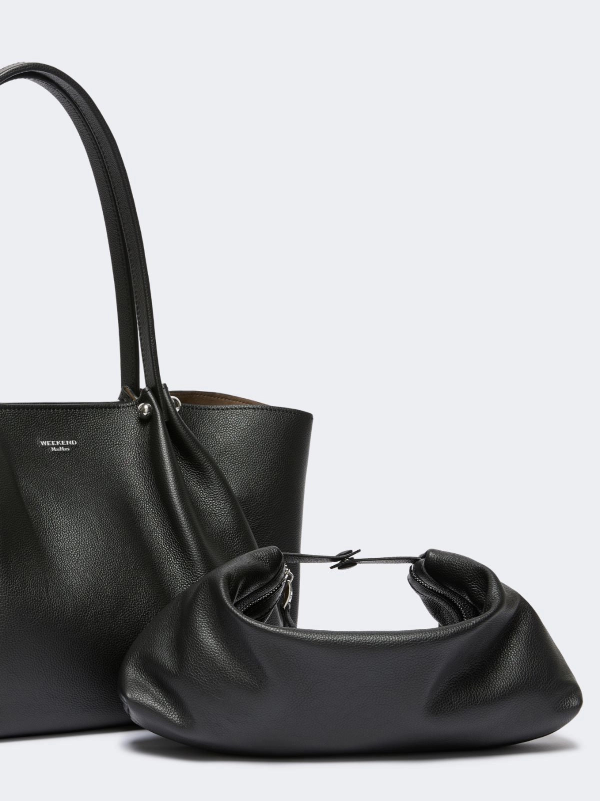 Bolso tote de piel texturizada - NEGRO