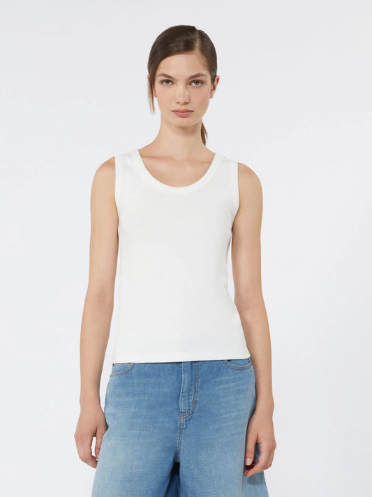 Top de algodón elástico - BLANCO