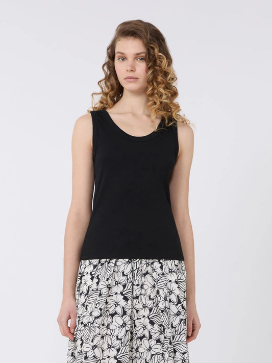 Top de algodón elástico - NEGRO