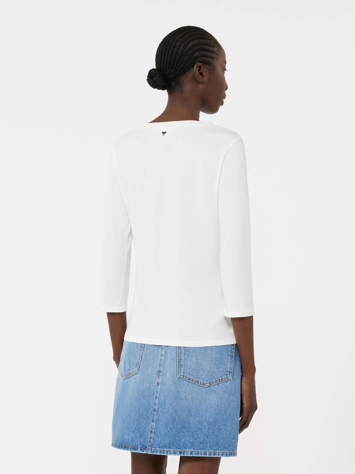 Camiseta blanca de algodón elástico