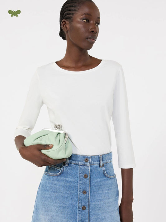 Camiseta blanca de algodón elástico