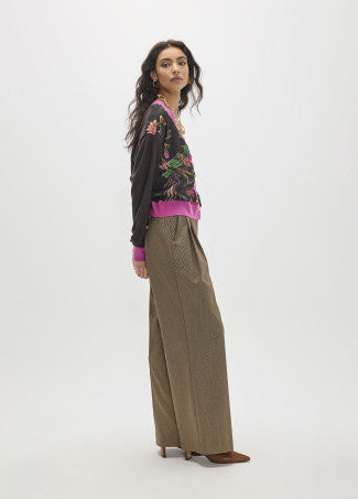 Cardigan Bimateria estampado