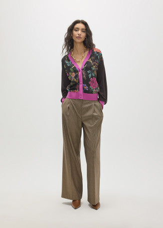 Cardigan Bimateria estampado