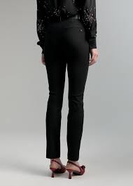 Pantalón de tejido elástico con cinturilla efecto piel