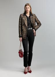 Pantalón de tejido elástico con cinturilla efecto piel