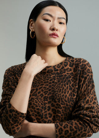 Jersey lana animal print