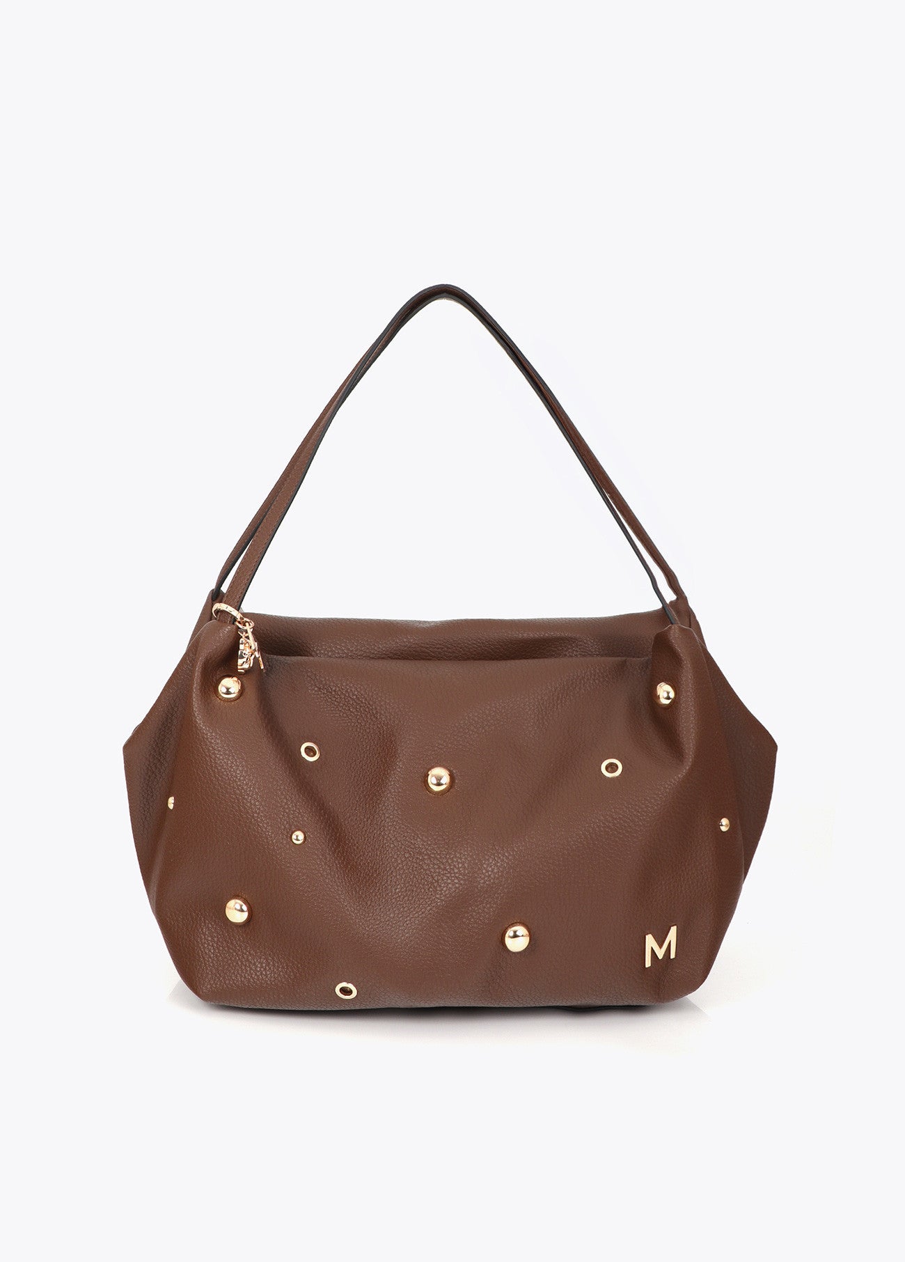 Bolso shopper multi tachas marrón