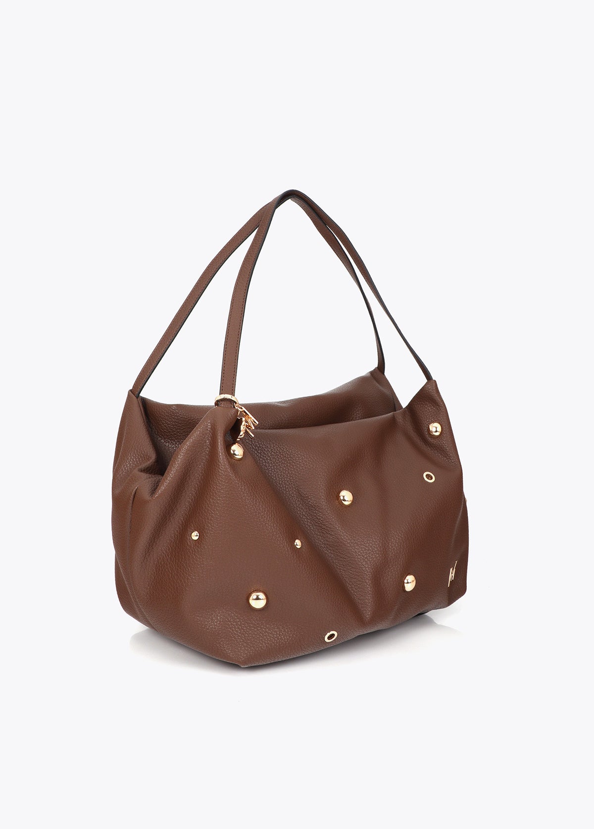 Bolso shopper multi tachas marrón