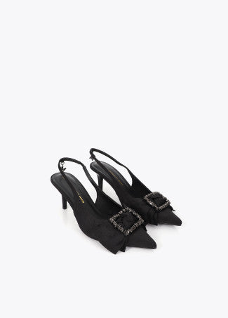 STILETTO CON LAZO Y APLIQUE DE PIEDRAS