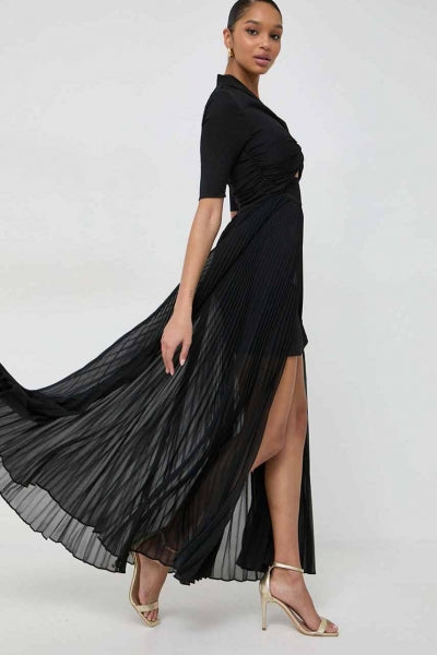 Vestido largo plisado