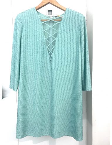 VESTIDO PAILLETTES ELISABETTA FRANCHI AGUAMARINA
